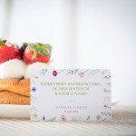 Karteczki do ciasta  weselnego z wiosennymi kwiatami