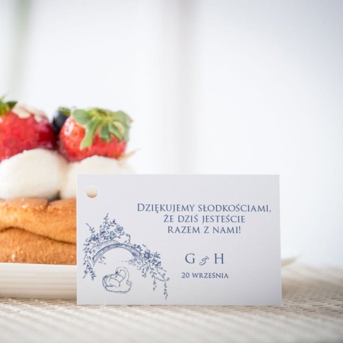 Karteczki do ciasta weselnego z łabędziem