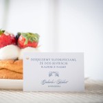 Karteczki do ciasta weselnego z granatowym mostem