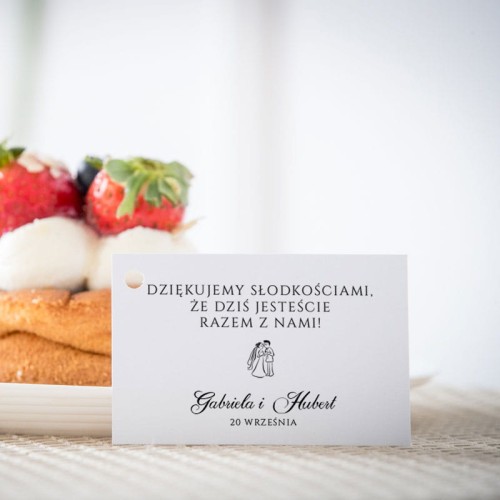 Karteczki do ciasta weselnego z Parą Młodą