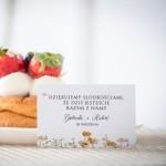 Karteczki do ciasta weselnego ze złocistą łąką