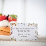 Karteczki do ciasta weselnego z rustykalnymi kwiatami