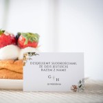 Karteczki do ciasta weselnego z rustykalnym wiankiem