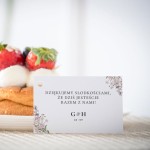 Karteczki do ciasta weselnego z polnym wiankiem