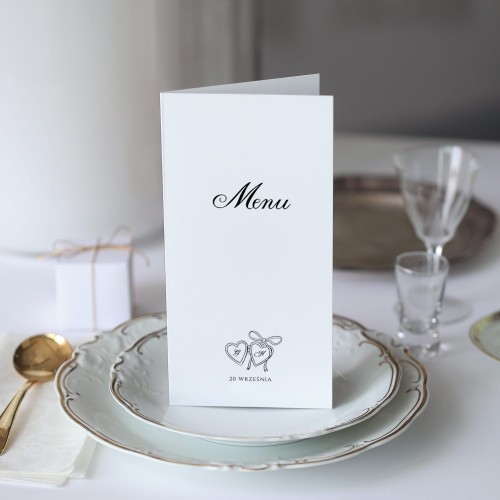 Karta menu z romantycznym sekretnikiem