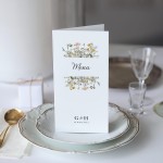 Karta menu lub harmonogram z rustykalnym motywem polnych kwiatów