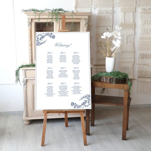 Duży plan stołów weselnych