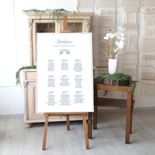 Duży plan stołów weselnych