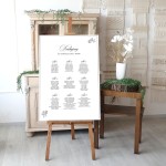 Duży plan stołów weselnych