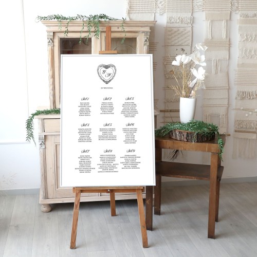 Duży plan stołów weselnych