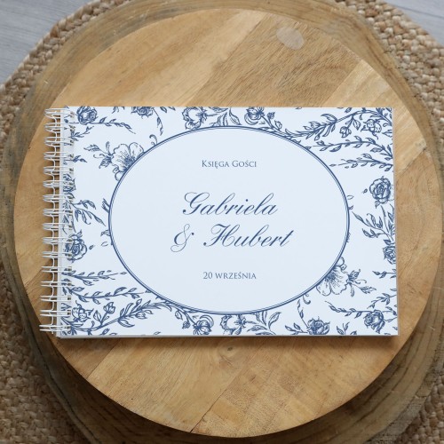 Księga gości klasyczna lub z ankietami - wzór z motywem "Blue Heritage"