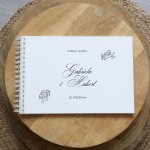 Księga gości klasyczna lub z ankietami - wzór z amorkami