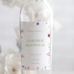 Weselne naklejki na butelkę