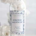 Weselne naklejki na butelkę z motywem malowanej porcelany