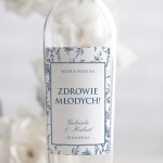 Weselne naklejki na butelkę