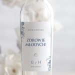 Weselne naklejki na butelkę