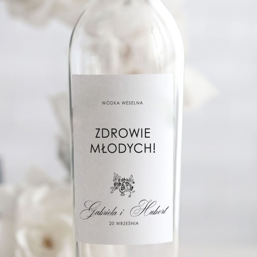 Weselne naklejki na butelkę