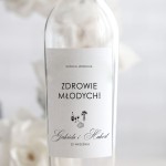 Weselne naklejki na butelkę