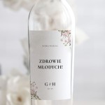 Weselne naklejki na butelkę