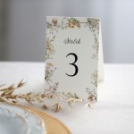 Numerki na stół z rustykalnym motywem polnych kwiatów