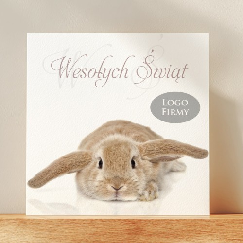 Kartka Wielkanocna z logo firmy - zajączek