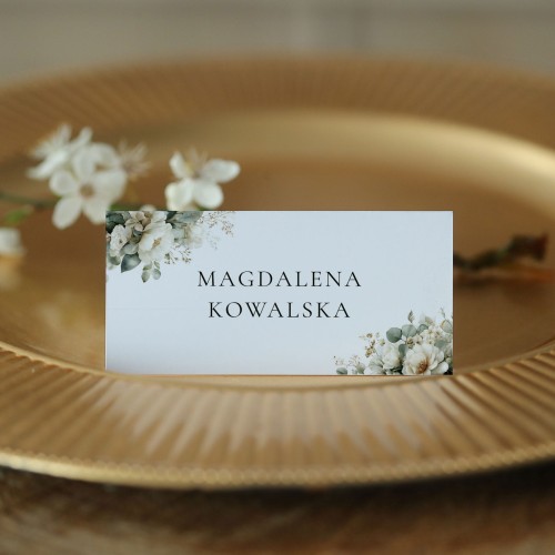 Winietki z kompozycją z eukaliptusa