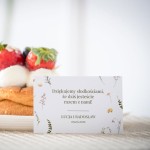 Karteczki do ciasta weselnego ze złocistą łąką