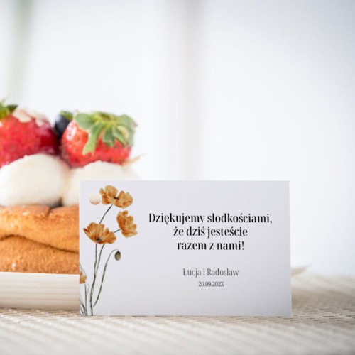 Karteczki do ciasta weselnego z jesiennym makiem