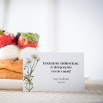 Karteczki do ciasta weselnego z akwarelową stokrotką