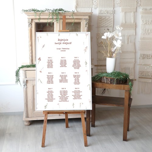 Duży plan stołów weselnych