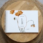 Księga gości klasyczna lub z ankietami - wzór z jesiennym makiem