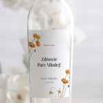 Weselne naklejki na butelkę