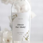 Weselne naklejki na butelkę