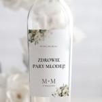 Weselne naklejki na butelkę