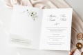 Zaproszenia ślubne drukowane z subtelnym liściastym motywem