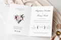 Zaproszenia ślubne drukowane z kwiatowym motywem w sercu