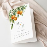 Zaproszenia ślubne z pomarańczami - rozkładane 12x17