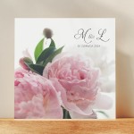 Zaproszenie ślubne z różowymi piwoniami - rozkładane