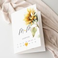 Pełne słońca zaproszenia ślubne ze słonecznikami - rozkładane 12x17
