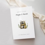 Zaproszenia ślubne - przytulone leniwce - rozkładane 10x15 