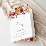 Barwy Jesieni – Zaproszenia Ślubne z kalendarzem  rozkładane 12x17