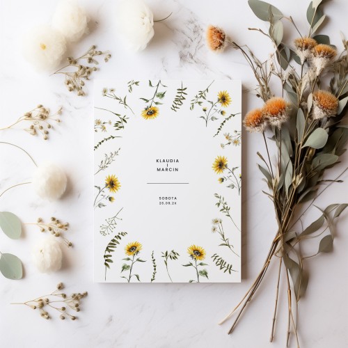 Słoneczny Ogród – Zaproszenia Ślubne 10x15 jednokartkowe