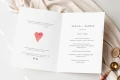 Zaproszenia ślubne z malowanym serduszkiem - rozkładane 12x17