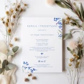 Personalizowane zaproszenia ślubne z niezapominajkami - 10x15 jednokartowe