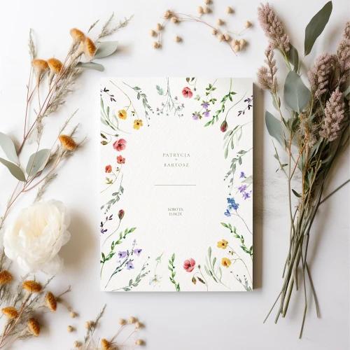 Zaproszenia ślubne Polna łąka - 10x15 jednokartowe 