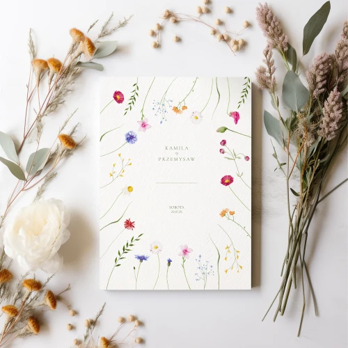 Zaproszenia ślubne "Pachnąca łąka" - 10x15 jednokartowe 
