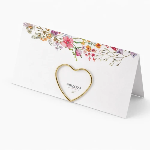 Złoty stojaczek serce na winietki i menu 10szt.