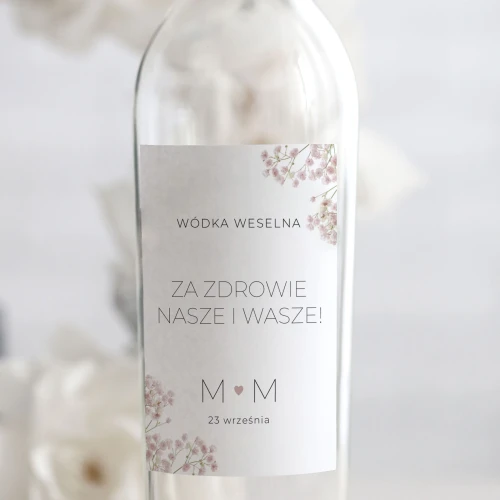 Weselne naklejki na butelkę