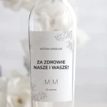 Weselne naklejki na butelkę