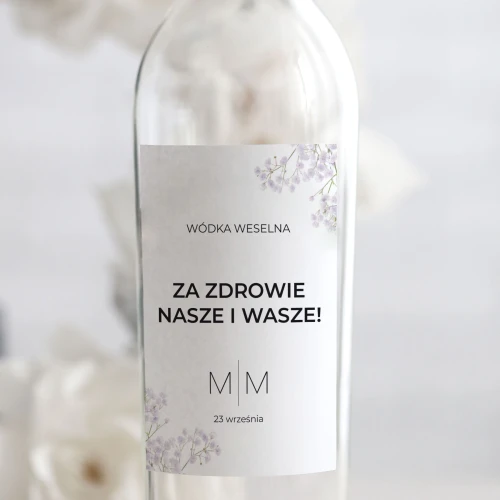 Weselne naklejki na butelkę